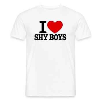 I Love shy boy  - Männer T-Shirt - Weiß - Vorne - AI Model Male 178 dark (178cm)