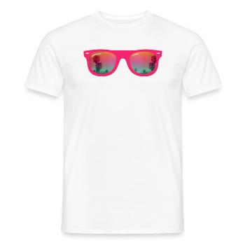 Lunettes de soleil d'été - T-shirt homme - blanc - Devant - AI Model Male 178 dark (178cm)