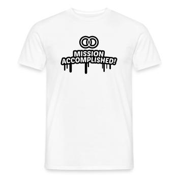 Mission mariage 1C terminée avec succès - T-shirt homme - blanc - Devant - AI Model Male 178 dark (178cm)