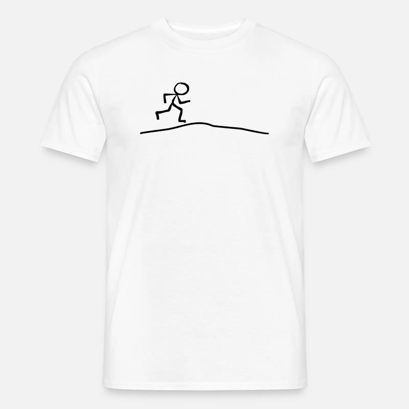Strichmännchen läuft Steigung - Männer T-Shirt - Weiß