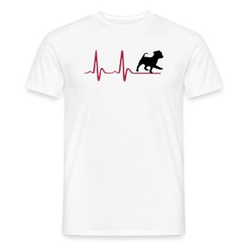 Chien, Heartbeat & cute dog - T-shirt homme - blanc - Devant - AI Model Male 178 dark (178cm)