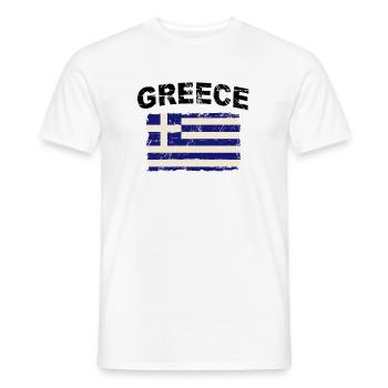 Greece Flag - Griechenland Flagge - Männer T-Shirt - Weiß - Vorne - AI Model Male 178 dark (178cm)