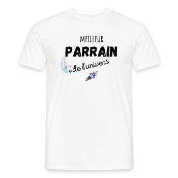 meilleur parrain de l'univers cadeau parrain - T-shirt homme - blanc - Devant - AI Model Male 178 dark (178cm)