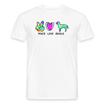 BEAGLE DOGS BETTER DOGS LOVE DOG LOVE MOTIF - Men's T-Shirt - white - Front - AI Model Male 178 dark (178cm)