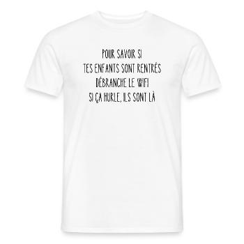débranche le wifi - T-shirt homme - blanc - Devant - AI Model Male 178 dark (178cm)