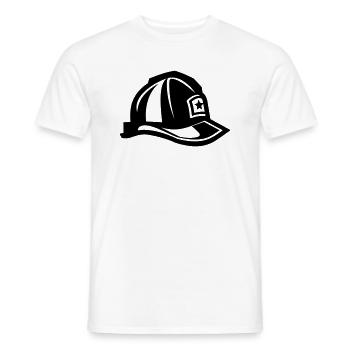 Helm für Feuerwehrleute - Männer T-Shirt - Weiß - Vorne - AI Model Male 178 dark (178cm)
