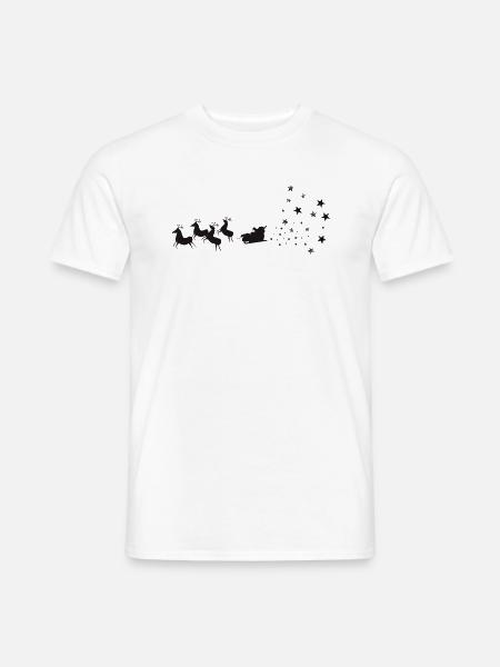 Rentiere Nikolaus Santa Weihnachtsmann - Männer T-Shirt - Weiß