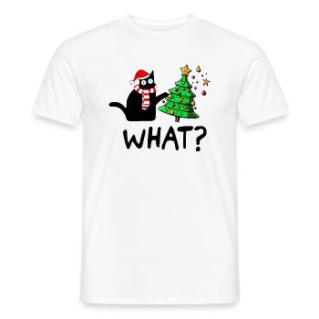 Freche Katze Weihnachtsbaum Katzenmama Geschenk - Männer T-Shirt - Weiß - Vorne - AI Model Male 178 dark (178cm)