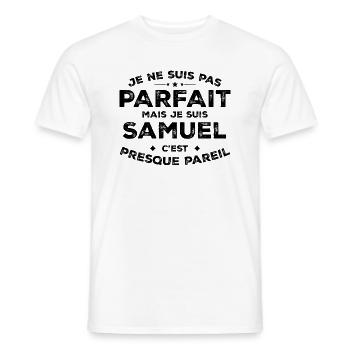 Samuel Ein Vorname, eine Haltung Humor Samuel - Männer T-Shirt - Weiß - Vorne - AI Model Male 178 dark (178cm)