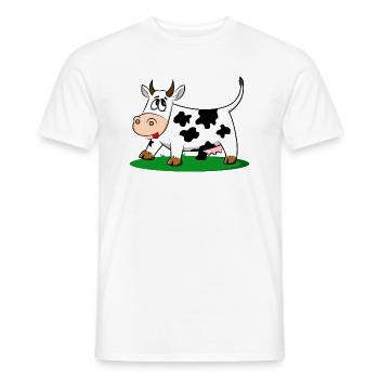 Kuh Tier Lustig Geschenk Geschenkidee - Männer T-Shirt - Weiß - Vorne - AI Model Male 178 dark (178cm)