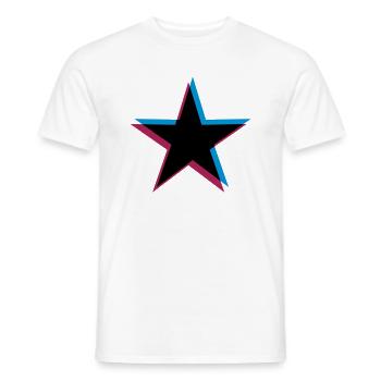 Effet étoile 3D - T-shirt homme - blanc - Devant - AI Model Male 178 dark (178cm)