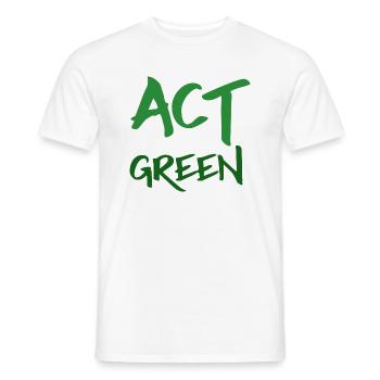 Act Green - Ecology Act Green - Men's T-Shirt - white - Front - AI Model Male 178 dark (178cm)