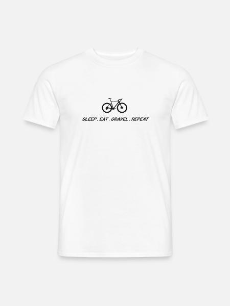 Sleep Eat Gravel Repeat Rennrad Fahrrad Gravelbike - Männer T-Shirt - Weiß