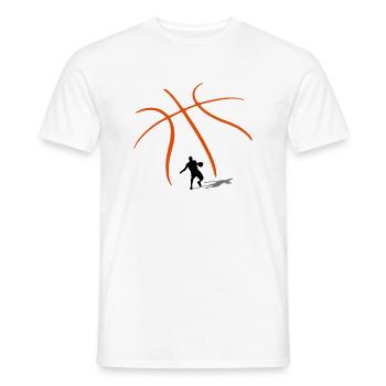 Basket-ball Basketball Basket - T-shirt homme - blanc - Devant - AI Model Male 178 dark (178cm)