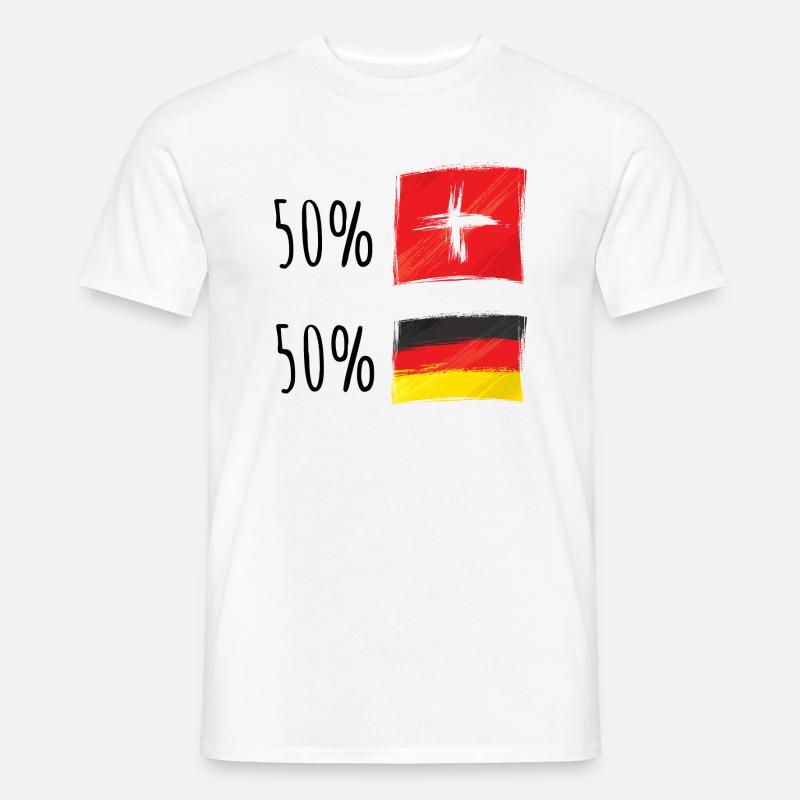 Halb schweizerisch / halb deutsch - Männer T-Shirt - Weiß