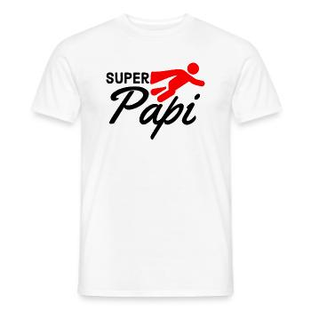 Super Papi Text mit Figur flieger rot Geschenkidee - Männer T-Shirt - Weiß - Vorne - AI Model Male 178 dark (178cm)