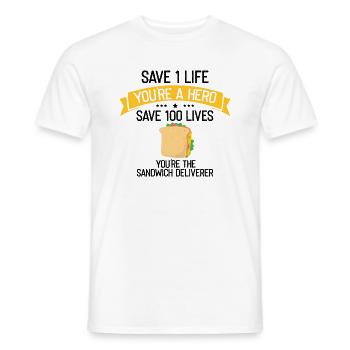 Food Makers Grill BBQ Sandwich Grill Master - Men's T-Shirt - white - Front - AI Model Male 178 dark (178cm)