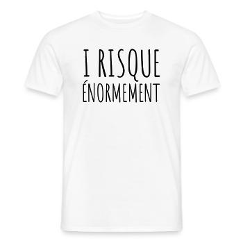 I risque énormément - T-shirt homme - blanc - Devant - AI Model Male 178 dark (178cm)