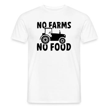 Pas de fermes, pas de nourriture ou de nourriture. Tracteur - T-shirt homme - blanc - Devant - AI Model Male 178 dark (178cm)