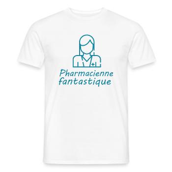 Tshirt femme Pharmacienne fantastique - T-shirt homme - blanc - Devant - AI Model Male 178 dark (178cm)