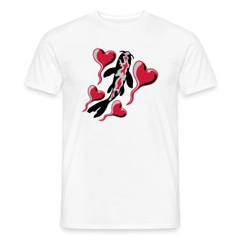 Hearts Koi Fish Nishikigoi - Men's T-Shirt - white - Front - AI Model Male 178 dark (178cm)