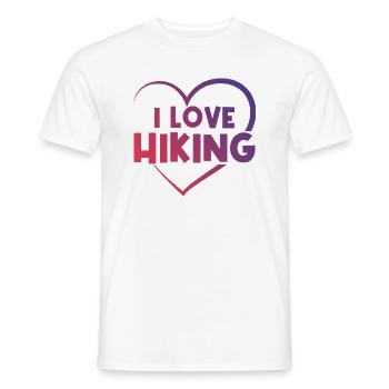I love hiking heart - Men's T-Shirt - white - Front - AI Model Male 178 dark (178cm)