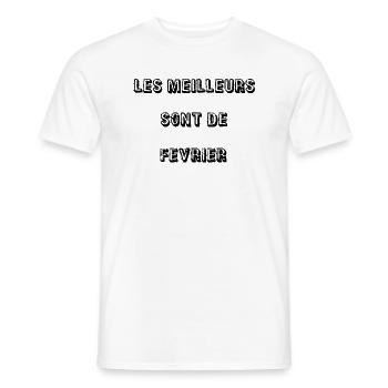 les meilleurs sont de février - T-shirt homme - blanc - Devant - AI Model Male 178 dark (178cm)