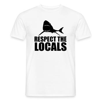 Respektieren Sie das lustige Zitat der Einheimischen - Männer T-Shirt - Weiß - Vorne - AI Model Male 178 dark (178cm)