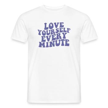 love yourself every minute - Men's T-Shirt - white - Front - AI Model Male 178 dark (178cm)