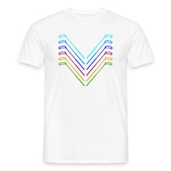 Floorball floorball « battes de floorball colorées » - T-shirt homme - blanc - Devant - AI Model Male 178 dark (178cm)