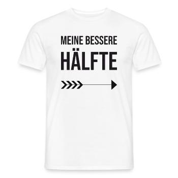Valentinstag Partnershirt: meine bessere Hälfte - Männer T-Shirt - Weiß - Vorne - AI Model Male 178 dark (178cm)