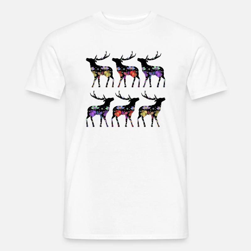 Hirsch - Männer T-Shirt - Weiß