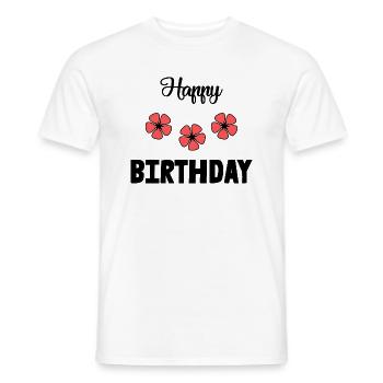 HAPPY BIRTHDAY. HAPPY BIRTHDAY. ANNIVERSARY. - Men's T-Shirt - white - Front - AI Model Male 178 dark (178cm)