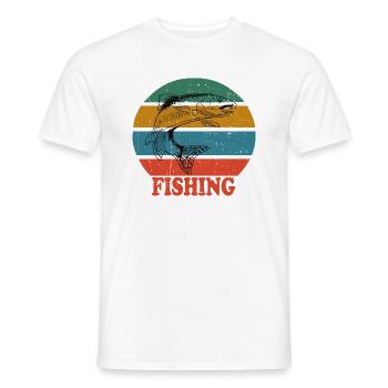 Pêche rétro - T-shirt homme - blanc - Devant - AI Model Male 178 dark (178cm)