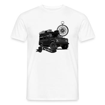 Defender // Roof Tent // Roof Tent Nomads // Outdoor - Men's T-Shirt - white - Front - AI Model Male 178 dark (178cm)