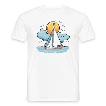 Segelboot - Männer T-Shirt - Weiß - Vorne - AI Model Male 178 dark (178cm)