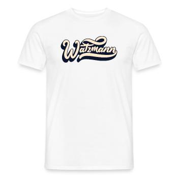 Vintage Watzmann Schriftzug - zweifarbiges Design - Männer T-Shirt - Weiß - Vorne - AI Model Male 178 dark (178cm)