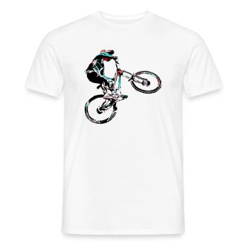Downhill mountain biking - Men's T-Shirt - white - Front - AI Model Male 178 dark (178cm)