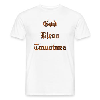 GodBlessTomatoes - T-shirt homme - blanc - Devant - AI Model Male 178 dark (178cm)