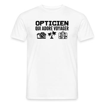 Travellers & Opticians: Passion & Discovery - Men's T-Shirt - white - Front - AI Model Male 178 dark (178cm)