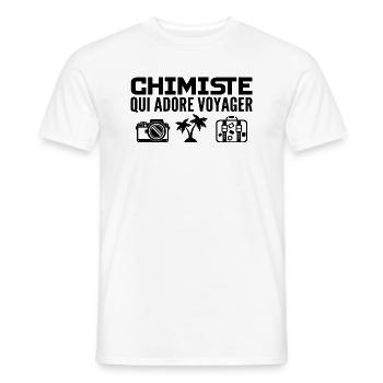 Travelers & Chemists: Passion & Discovery - Men's T-Shirt - white - Front - AI Model Male 178 dark (178cm)