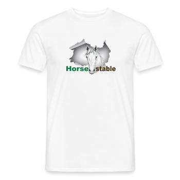 Pferdestall - Männer T-Shirt - Weiß - Vorne - AI Model Male 178 dark (178cm)