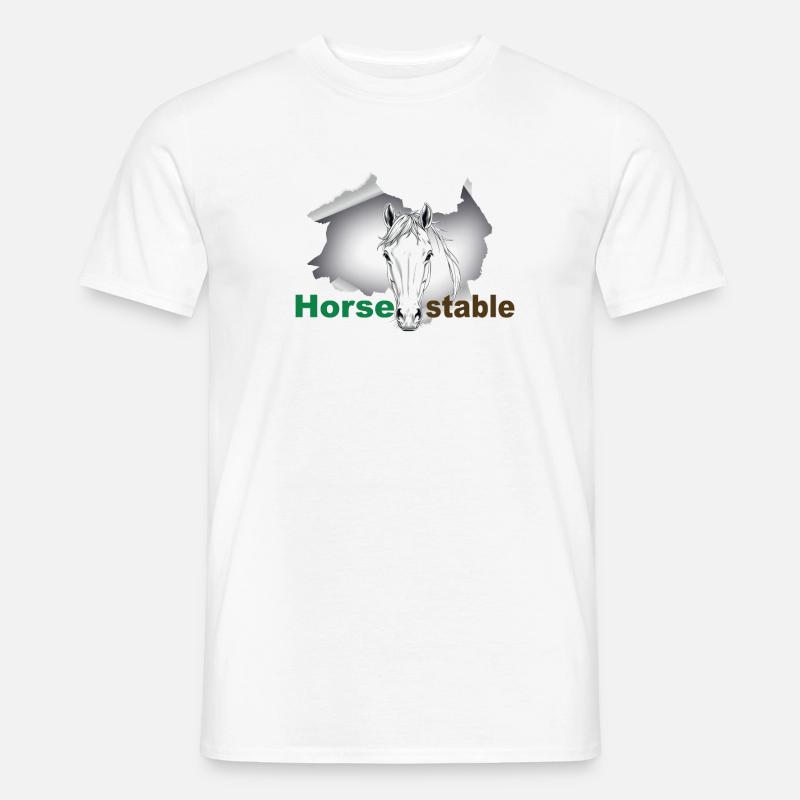 Pferdestall - Männer T-Shirt - Weiß