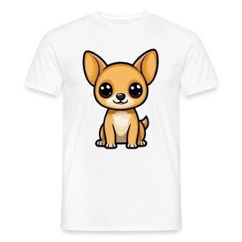 Chihuahua Dog Comic Cute - Men's T-Shirt - white - Front - AI Model Male 178 dark (178cm)