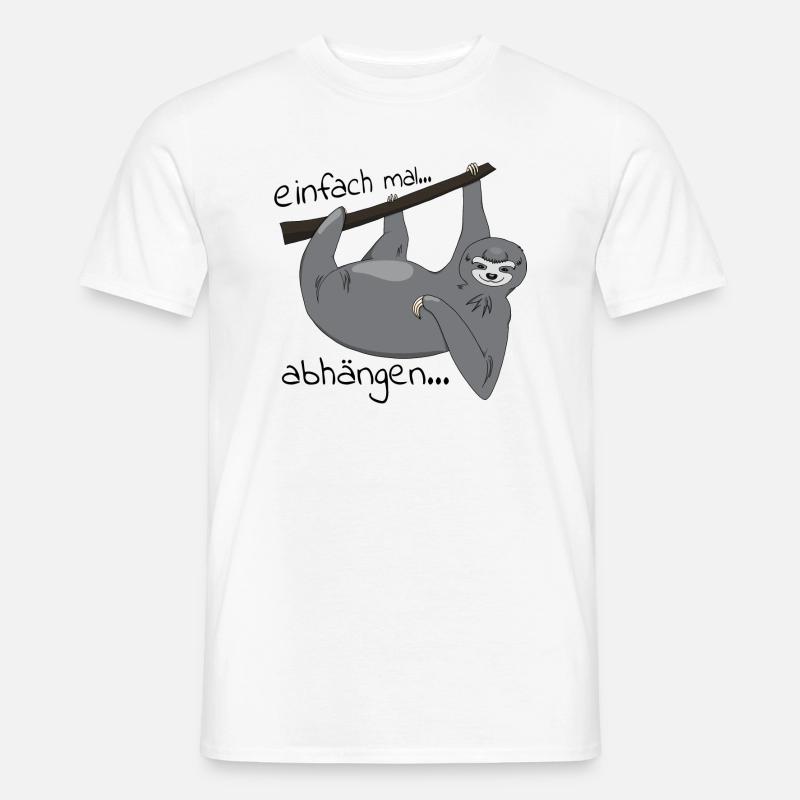 Faultier "einfach mal abhängen" - Männer T-Shirt - Weiß