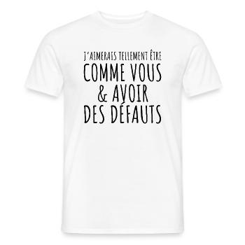 idée cadeau message humour drole homme femme rigol - T-shirt homme - blanc - Devant - AI Model Male 178 dark (178cm)