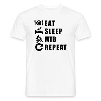 VTT Sports Vélo - T-shirt homme - blanc - Devant - AI Model Male 178 dark (178cm)