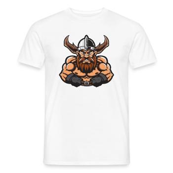 Wikinger Comic - Männer T-Shirt - Weiß - Vorne - AI Model Male 178 dark (178cm)