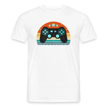 Vintage Retro Gaming Controller - Männer T-Shirt - Weiß - Vorne - AI Model Male 178 dark (178cm)