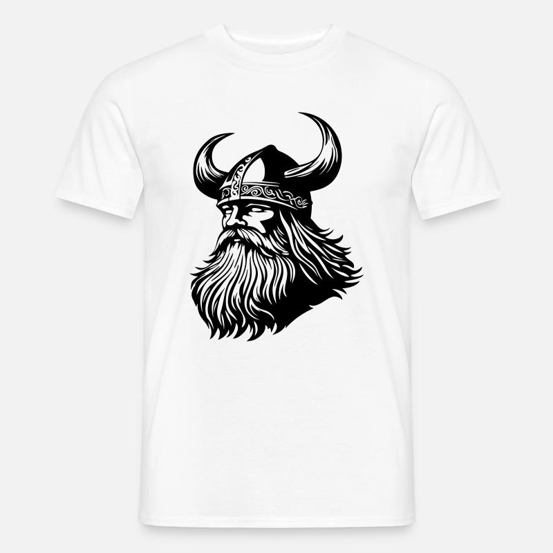 Wikinger Krieger Odin - Männer T-Shirt - Weiß